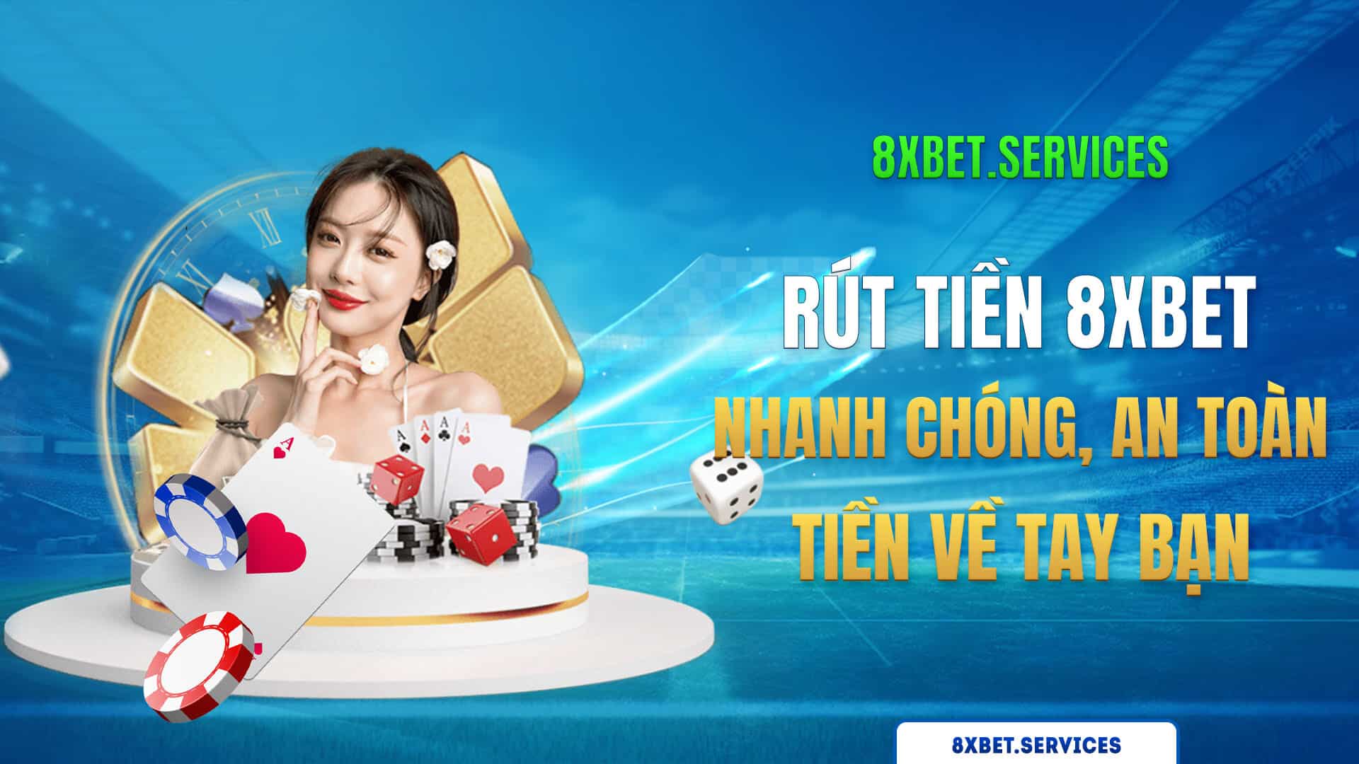 Hình ảnh nổi bật minh họa các cách đúng để rút tiền từ tài khoản 8xbet của bạn.